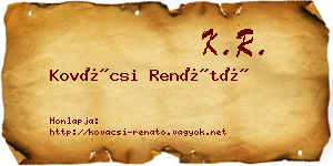 Kovácsi Renátó névjegykártya
